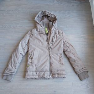 SOIA AND KYO Brown Hooded Down Jacket Coat